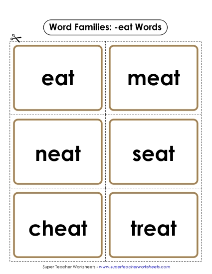 Word Slider, Flashcards, and Word Wheel - Flashcards (-eat) Word Slider, Flashcards, and Word Wheel - Flashcards (-eat)