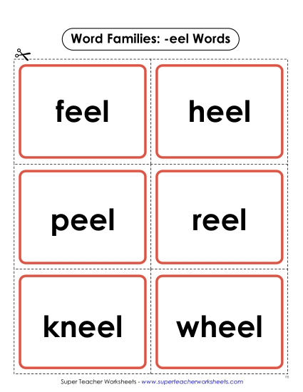 Word Slider, Flashcards, and Word Wheel - Flashcards (-eel) Word Slider, Flashcards, and Word Wheel - Flashcards (-eel)