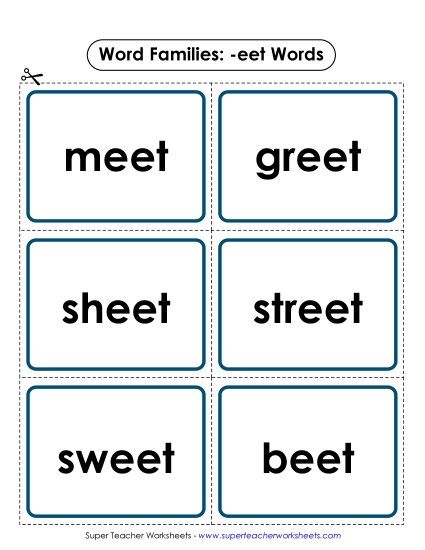 Word Slider, Flashcards, and Word Wheel - Flashcards (-eet)