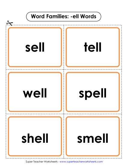 Word Slider, Flashcards, and Word Wheel - Flashcards (-ell) Word Slider, Flashcards, and Word Wheel - Flashcards (-ell)