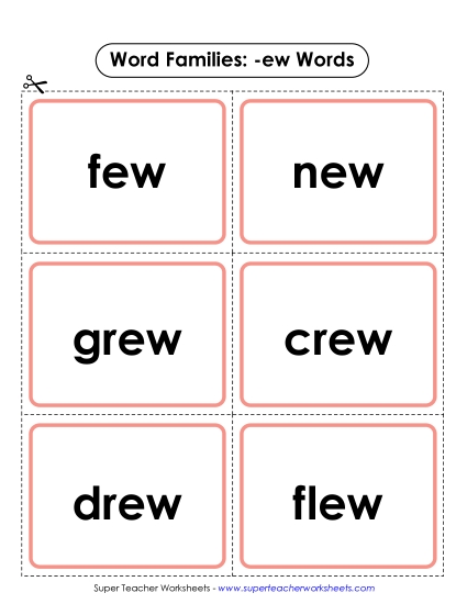 Word Slider, Flashcards, and Word Wheel - Flashcards (-ew) Word Slider, Flashcards, and Word Wheel - Flashcards (-ew)