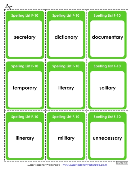 Flashcards - Flashcards (F-10) 