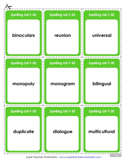 Flashcards - Flashcards (F-30)