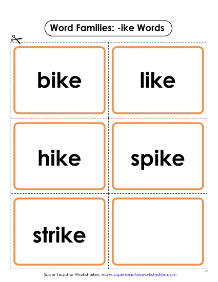 Word Slider, Flashcards, and Word Wheel - Flashcards (-ike) Word Slider, Flashcards, and Word Wheel - Flashcards (-ike)