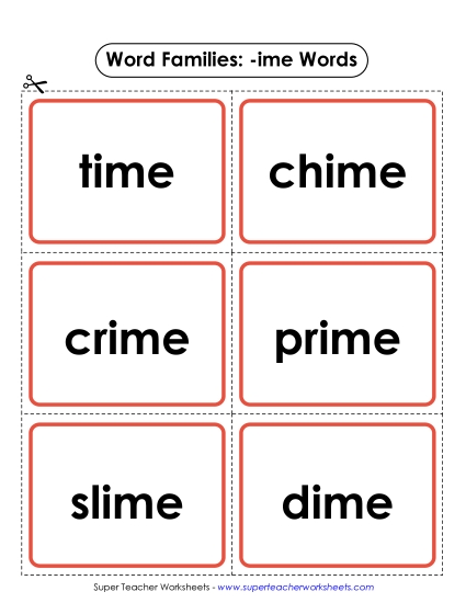 Word Slider, Flashcards, and Word Wheel - Flashcards (-ime) Word Slider, Flashcards, and Word Wheel - Flashcards (-ime)
