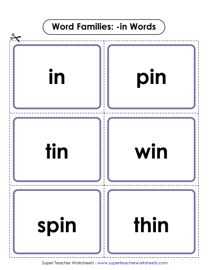 Word Slider, Flashcards, and Word Wheel - Flashcards (-in) Word Slider, Flashcards, and Word Wheel - Flashcards (-in)
