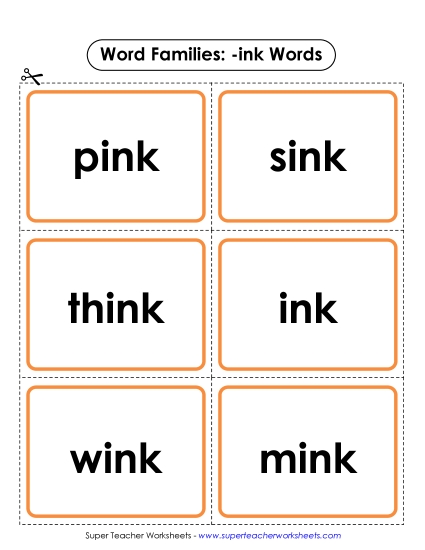 Word Slider, Flashcards, and Word Wheel - Flashcards (-ink) Word Slider, Flashcards, and Word Wheel - Flashcards (-ink)