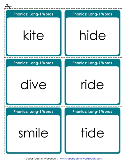 Flashcards, Sliders, and Word Wheels - Flashcards (Long I) Flashcards, Sliders, and Word Wheels - Flashcards (Long I)