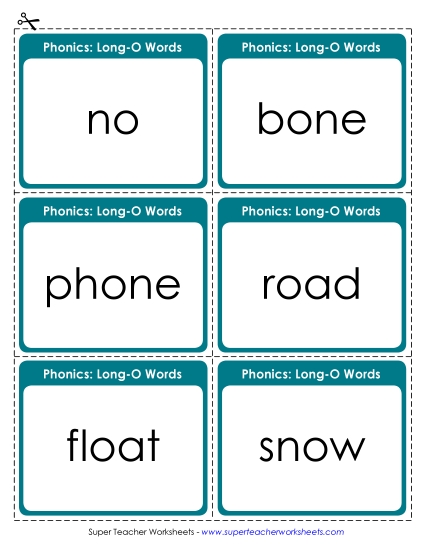 Flashcards, Sliders, and Word Wheels - Flashcards (Long O)