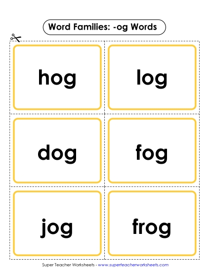 Word Slider, Flashcards, and Word Wheel - Flashcards (-og)