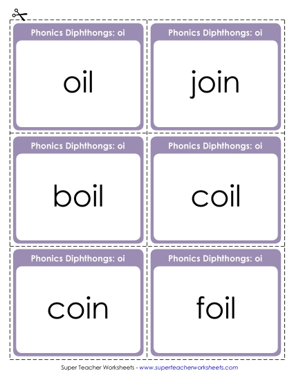 Word Sliders, Flashcards, and Wheels - Flashcards: OI Words