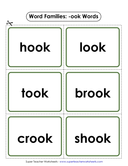 Word Slider, Flashcards, and Word Wheel - Flashcards (-ook) Word Slider, Flashcards, and Word Wheel - Flashcards (-ook)