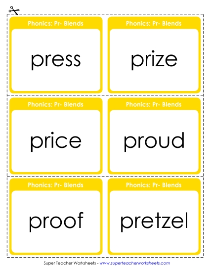 Flashcards, Slider, and Word Wheel - Flashcards (Pr- Words)