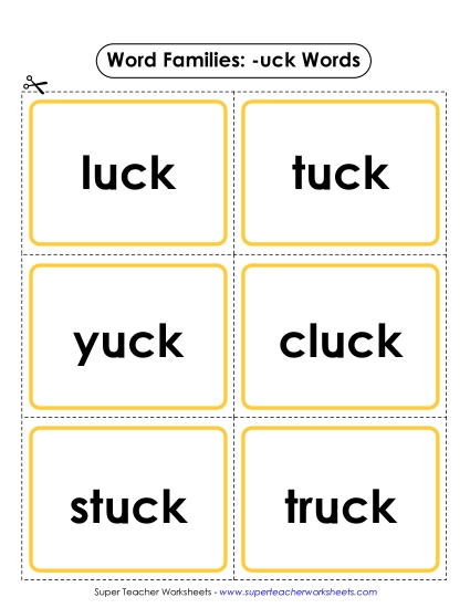 Word Slider, Flashcards, and Word Wheel - Flashcards (-uck) Word Slider, Flashcards, and Word Wheel - Flashcards (-uck)