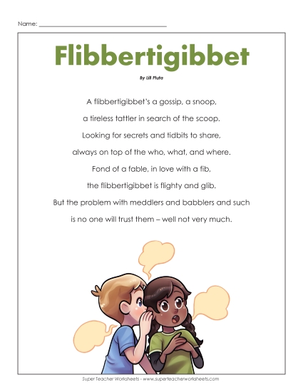 5th Grade Poems - Flibbertigibbet 5th Grade Poems - Flibbertigibbet