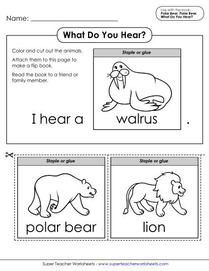 Cut-and-Paste Activities - Flip Book: What do you hear?