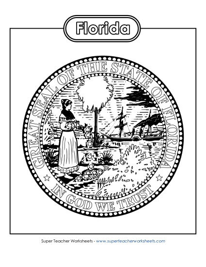 Flags & Seals - Florida State Seal (Black & White) Flags & Seals - Florida State Seal (Black & White)