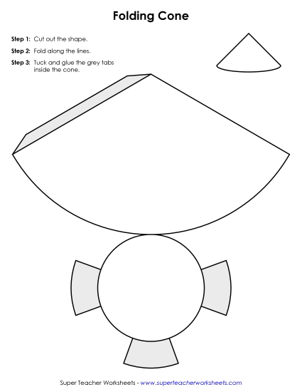 Cut and Fold Nets - Foldable Cone Cut and Fold Nets - Foldable Cone