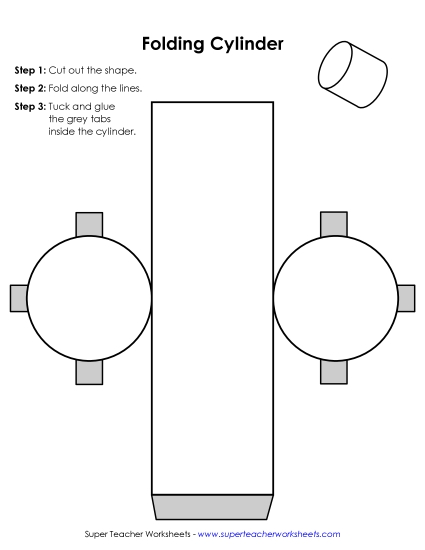 Foldable Solid Shapes (Nets) - Foldable Cylinder