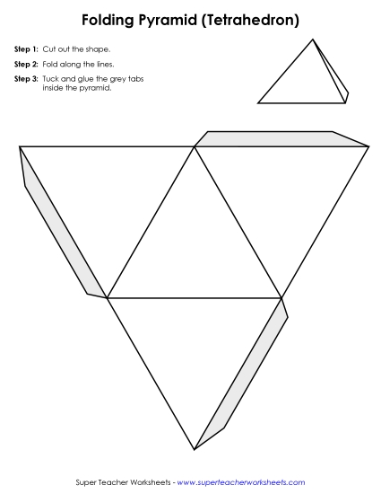 Cut and Fold Nets - Foldable Tetrahedron (Pyramid with Triangular Base) Cut and Fold Nets - Foldable Tetrahedron (Pyramid with Triangular Base)