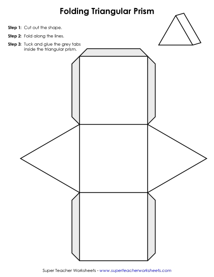 Cut and Fold Nets - Foldable Triangular Prism Cut and Fold Nets - Foldable Triangular Prism