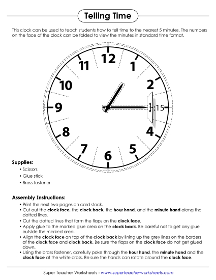 Cut-Out Clocks & Blank Clock Face Templates - Folding Clock