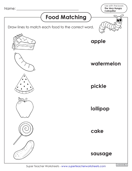 Worksheets - Food-Word Picture Match