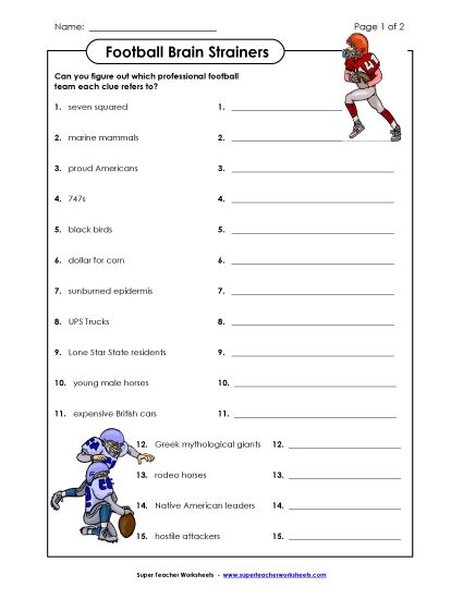 Teaching Tools - Football Brain Teasers