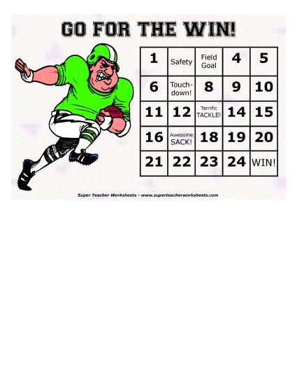Small Charts - Football Sticker Chart Small Charts - Football Sticker Chart