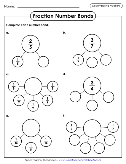 Adding Fractions: Same Denominator - Fraction Addition Number Bonds