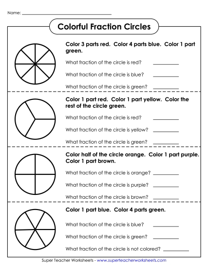 Basic Fraction Worksheets - Fraction Introduction Basic Fraction Worksheets - Fraction Introduction