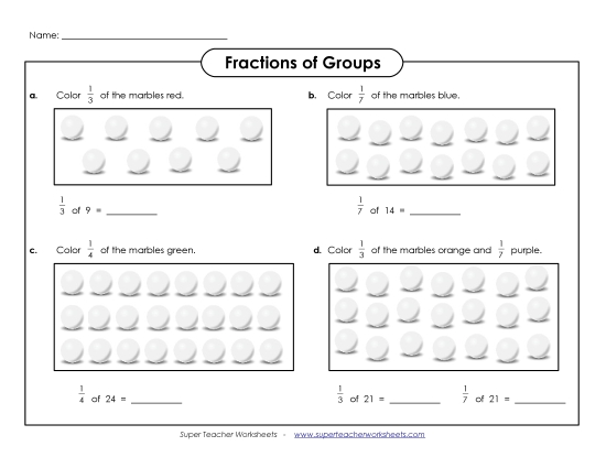 Fractions of Sets Unit Fractions Only (Basic Level) - Fraction of Groups: Marbles (Intermediate) Fractions of Sets Unit Fractions Only (Basic Level) - Fraction of Groups: Marbles (Intermediate)