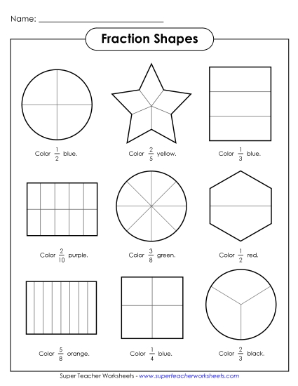 Fractions of Shapes Worksheets - Fraction Shapes 4 Fractions of Shapes Worksheets - Fraction Shapes 4