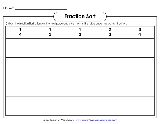 Fraction Cut & Glue - Fraction Sort, Cut, and Paste Fraction Cut & Glue - Fraction Sort, Cut, and Paste