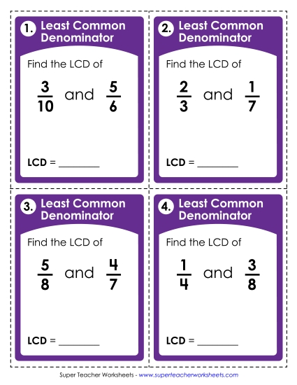 Fractions: Least Common Denominator Fractions: Least Common Denominator