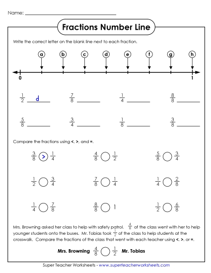 Fractions and Decimal Number Lines - Fractions Number Line #1 Fractions and Decimal Number Lines - Fractions Number Line #1