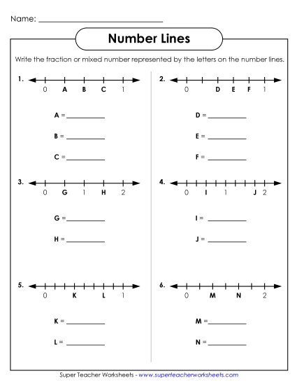Fractions and Decimal Number Lines - Fractions Number Line #2 Fractions and Decimal Number Lines - Fractions Number Line #2