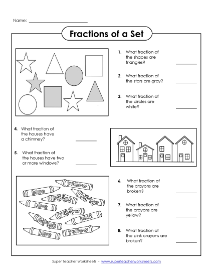 Fraction of a Group Worksheets - Fractions of a Set (Intermediate) Fraction of a Group Worksheets - Fractions of a Set (Intermediate)
