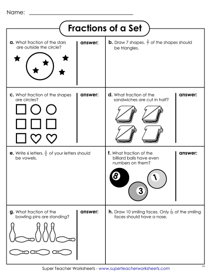 Fraction of a Group Worksheets - Fractions of a Set Worksheet Fraction of a Group Worksheets - Fractions of a Set Worksheet