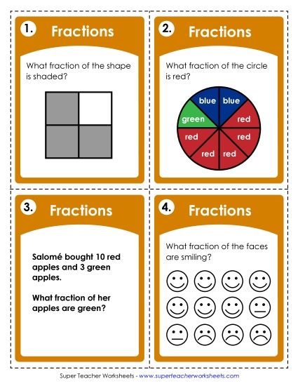 Fractions Printable Worksheet (Basic) Fractions Printable Worksheet (Basic)