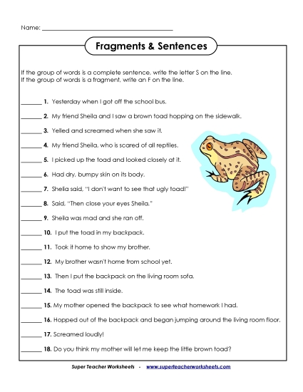 Fragment or Sentence?
