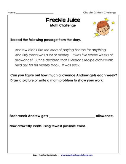 Freckle Juice Math Challenge Freckle Juice Math Challenge