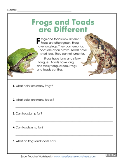 Short Passages - Frogs and Toads Are Different (Short Article)