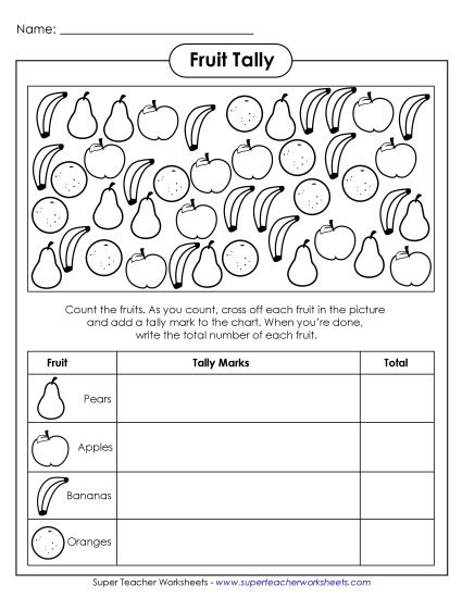 Counting Tallies - Fruit Tally