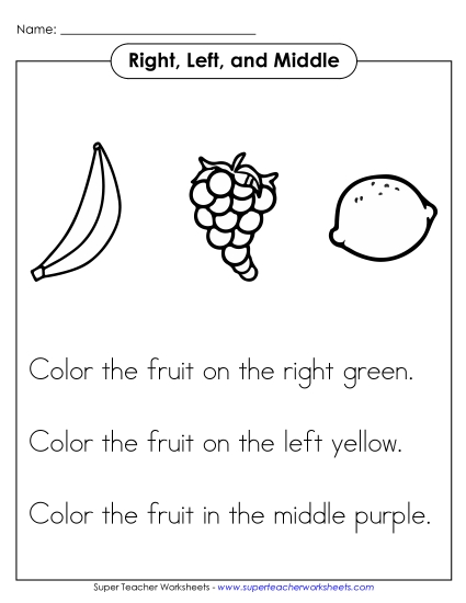 Right, Left, Middle - Fruits