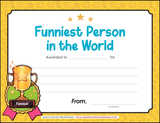 Kids Create Their Own Awards - Funniest Person in the World Kids Create Their Own Awards - Funniest Person in the World