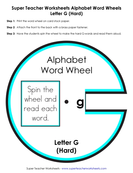 Word Wheel - G -  Word Wheel (Hard G)