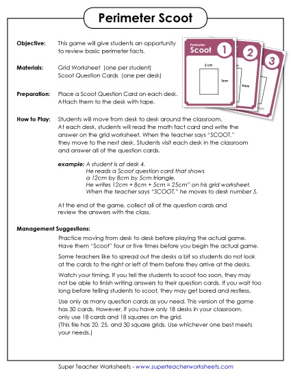 Basic (Simple Shapes & Whole Numbers) - Game: Perimeter Scoot!