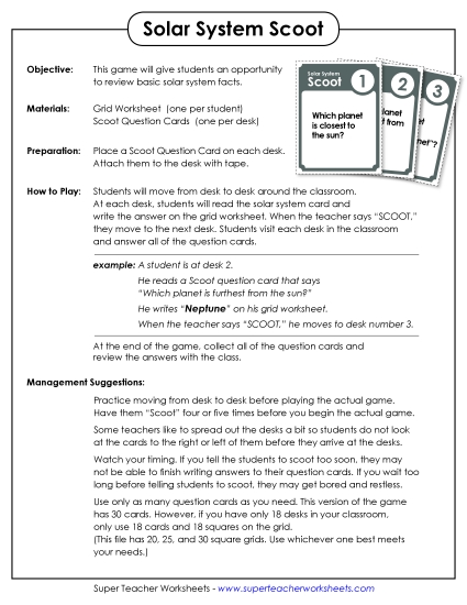 Projects and Activities - Game: Solar System Scoot!