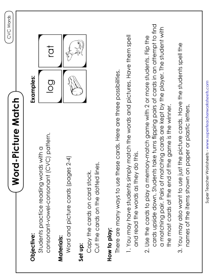 Games - Game: Word-Picture Cards (CVC) Games - Game: Word-Picture Cards (CVC)